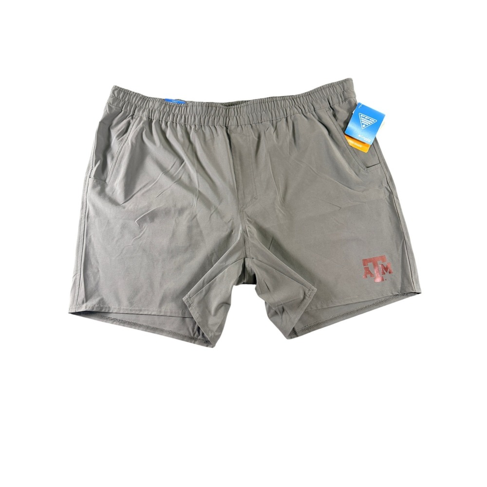 Columbia PFG Terminal Roamer Texas A&M‎ Shorts Mens XXL Gray Stretch 6in Inseam